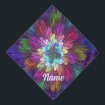 Colorful Psychedelic Flower Abstract Fractal Pet Bandana<br><div class="desc">A unique floral creation, psychedelic and remarkaby with all of the bold colors..
Design for your dog bandana and more.</div>