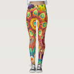 Colorful &amp; Psychedelic Flowers Leggings