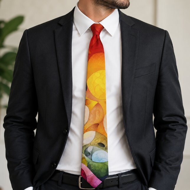 Colorful Psychedelic Fractal Abstract Art  Neck Tie (Creator Uploaded)