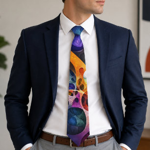 Colorful Psychedelic Fractal Abstract Art  Neck Tie