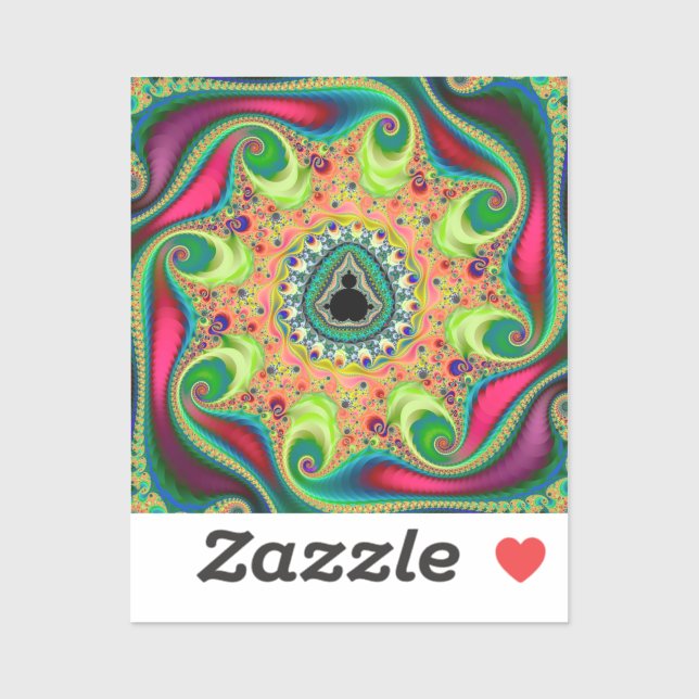 Colorful psychedelic fractal sticker (Sheet)