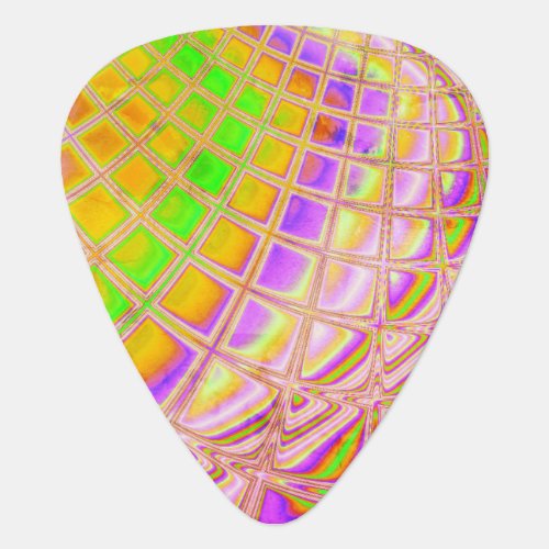 Colorful Psychedelic Funky Neon Abstract Fractal Guitar Pick