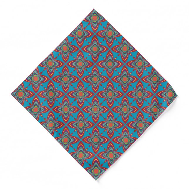 Colorful Psychedelic Geometric Pattern Bandana (Front)