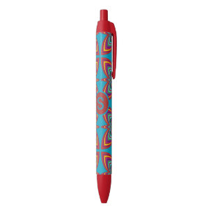 Colorful Psychedelic Geometric Pattern Monogram Pen