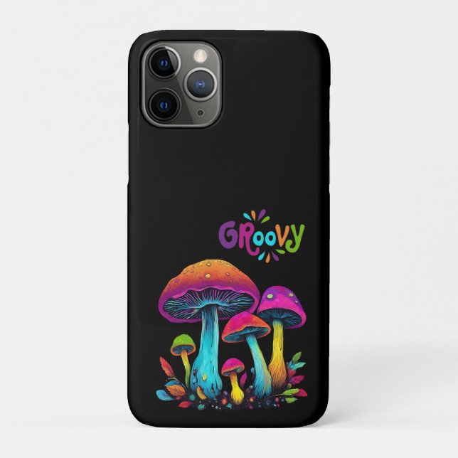 Colorful Psychedelic Groovy Mushrooms- Case-Mate iPhone Case (Back)