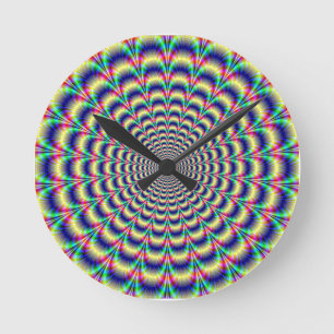 colorful psychedelic illusion wall clock