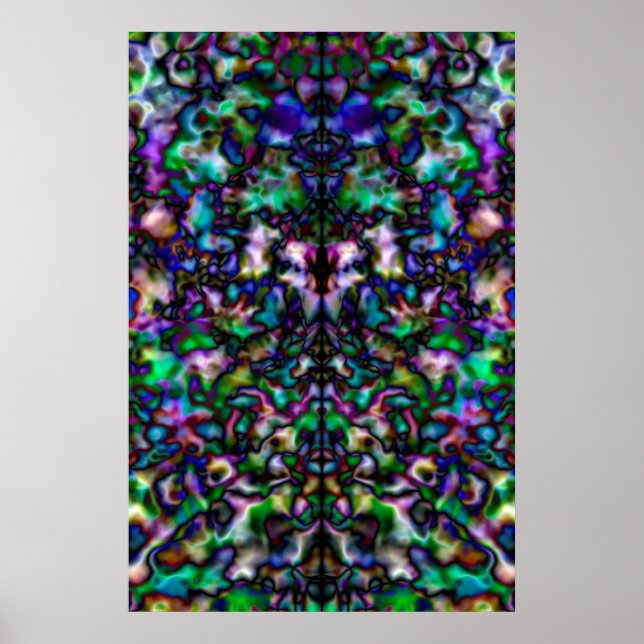 Colorful psychedelic kaleidoscope poster (Front)