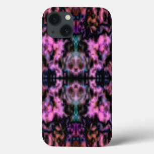 Colorful psychedelic kaleidoscope skulls pattern iPhone 13 case