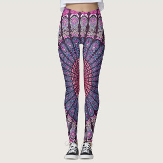 Colorful Psychedelic Mandala Design Leggings