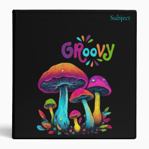 Colorful Psychedelic Mushrooms- 3 Ring Binder