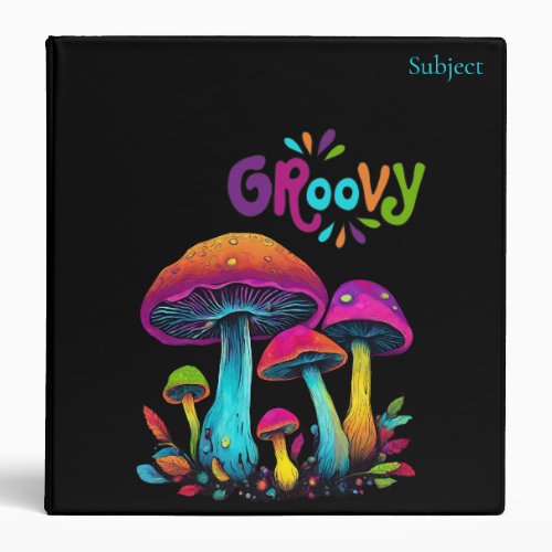Colorful Psychedelic Mushrooms_ 3 Ring Binder