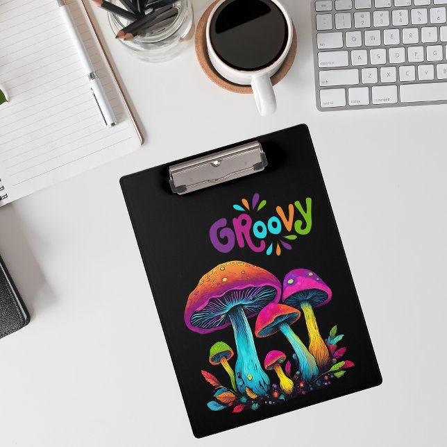 Colorful Psychedelic Mushrooms- Clipboard (Colorful Psychedelic Mushrooms- Clipboard)