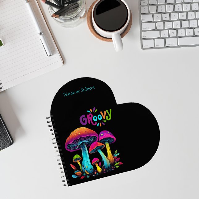 Colorful Psychedelic Mushrooms- Notebook (Colorful Psychedelic Mushrooms- heart Notebook )