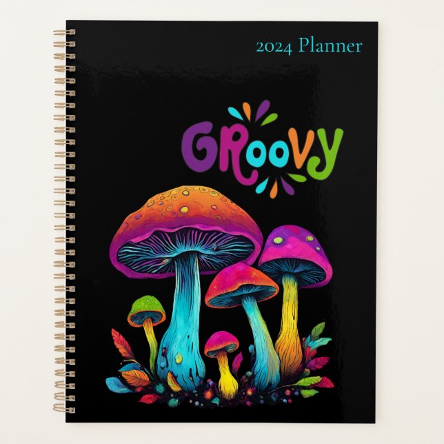 Colorful Psychedelic Mushrooms- Planner (Front)