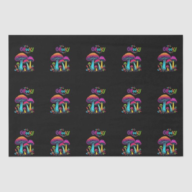 Colorful Psychedelic Mushrooms- Tissue Paper (Front)