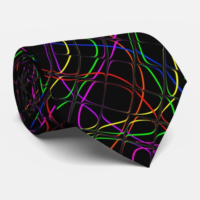 Colorful psychedelic Neck Tie (Rolled)