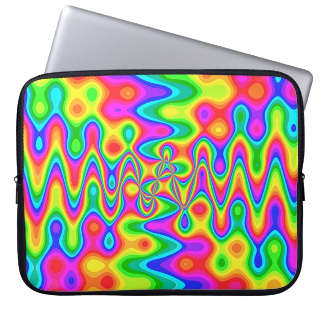Colorful Psychedelic Neoprene Laptop Sleeve (Front)