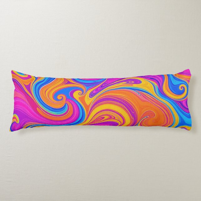 Colorful Psychedelic Pattern Body Pillow (Front)