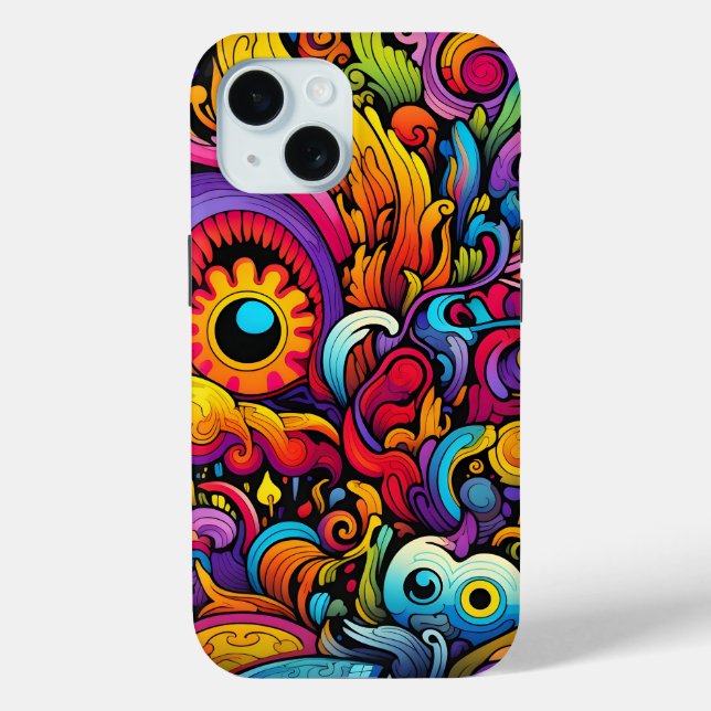 Colorful Psychedelic Pattern Case-Mate iPhone Case (Back)
