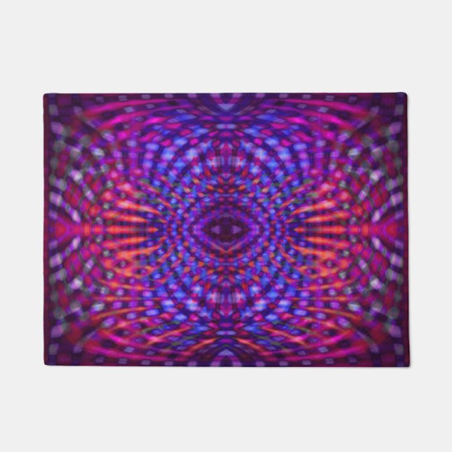 Colorful psychedelic pattern doormat (Front)