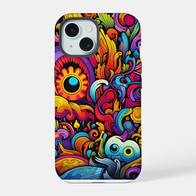 Colorful Psychedelic Pattern Iphone Case (Back)