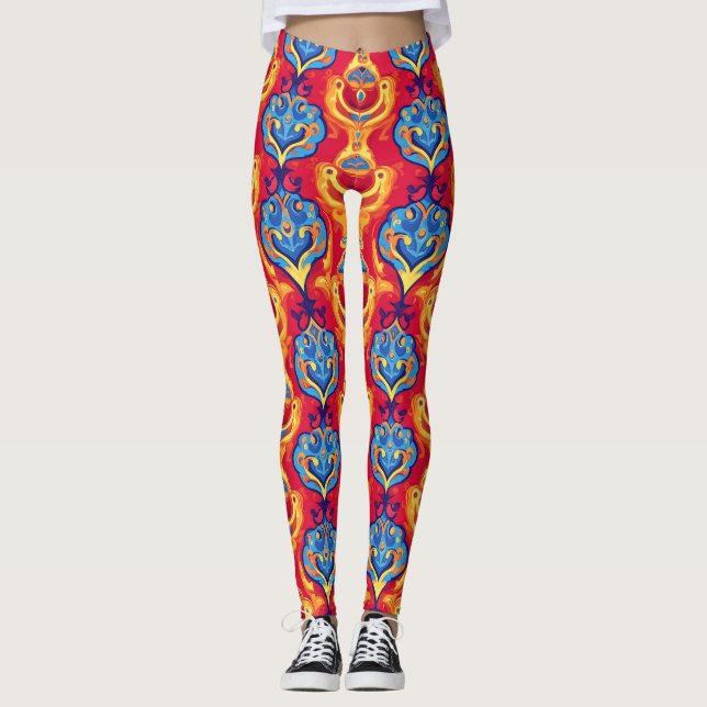 Colorful Psychedelic Pattern Leggings (Front)