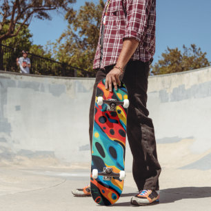 Colorful Psychedelic Pattern Skateboard