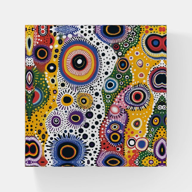Colorful Psychedelic Polished Glass Clipboard Paperweight (Front)