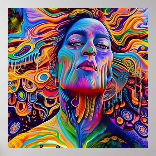 Colorful Psychedelic Pop Art High Quality Poster