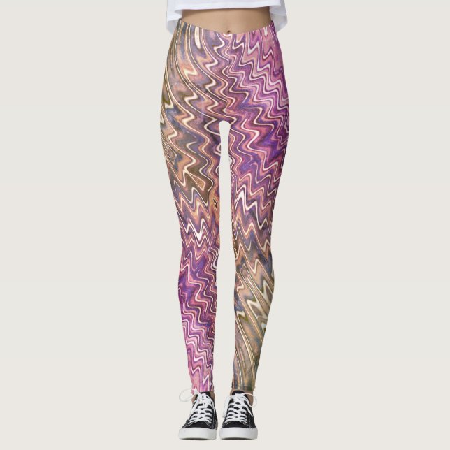  Colorful psychedelic print Leggings (Front)