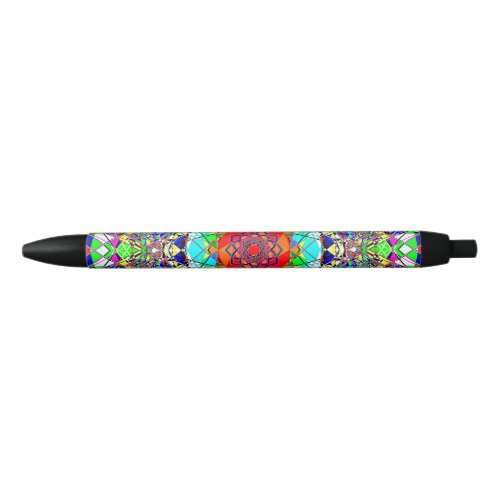 Colorful Psychedelic Shapes  Abstract Black Ink Pen