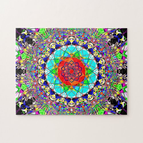 Colorful Psychedelic Shapes  Abstract Jigsaw Puzzle