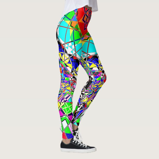 Colorful Psychedelic Shapes | Abstract Leggings (Right)