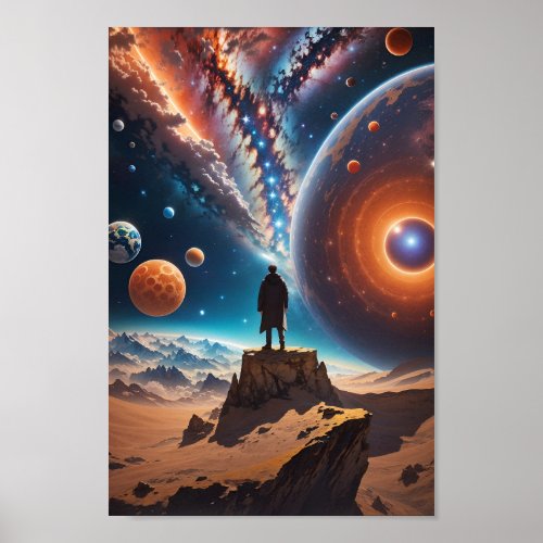 colorful psychedelic space poster ai generated art