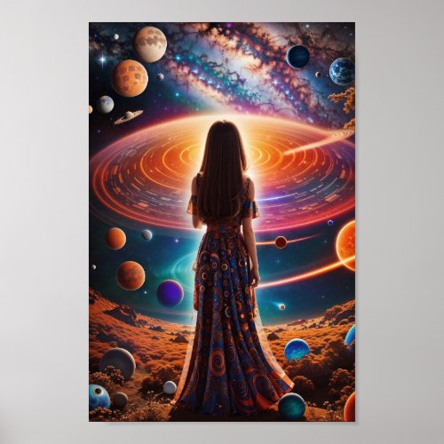 colorful psychedelic space poster ai generated art