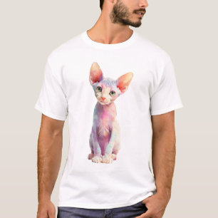 Colorful Psychedelic Sphynx Cat Men T-Shirt