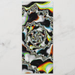 Colorful Psychedelic Spiral Fractal Bookmark<br><div class="desc">This colorful bookmark features an abstract,  psychedelic spiral fractal art in black and white with yellow,  orange,  blue,  and green accents.</div>