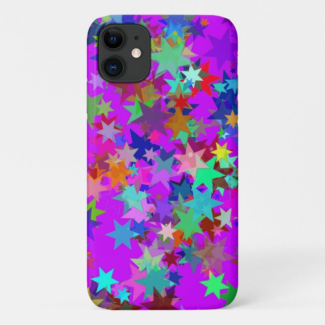 colorful psychedelic stars phone case (Back)