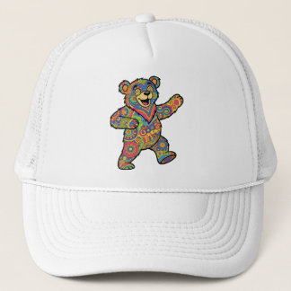 Colorful Psychedelic Teddy Bear Art Trucker Hat