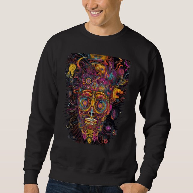 Colorful Psychedelic Voodoo Experience Trippy Hipp Sweatshirt (Front)