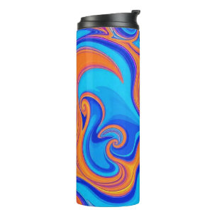 Colorful Psychedelic Waves Thermal Tumbler