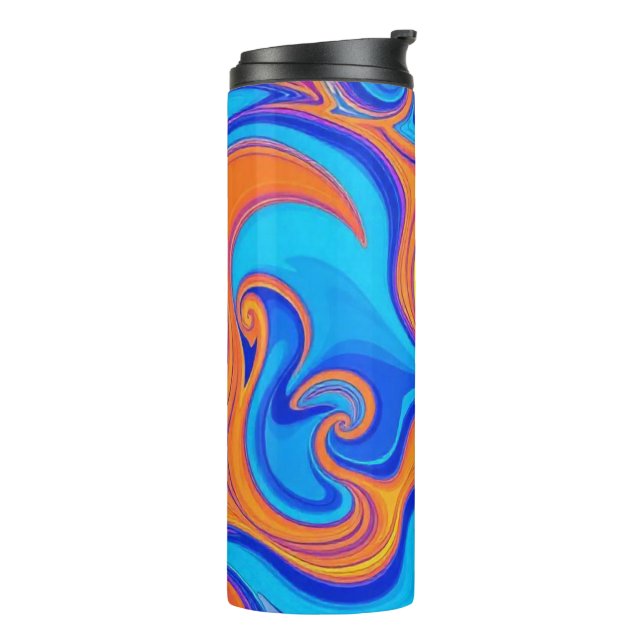 Colorful Psychedelic Waves Thermal Tumbler (Rotated Left)