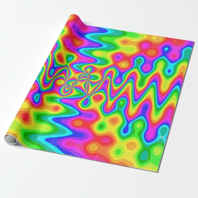 Colorful Psychedelic Wrapping Paper (Unrolled)