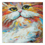 Colorful Pudgy Cat in the style of Leonid Afremov. Faux Canvas Print