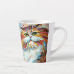 Colorful Pudgy Cat in the style of Leonid Afremov. Latte Mug