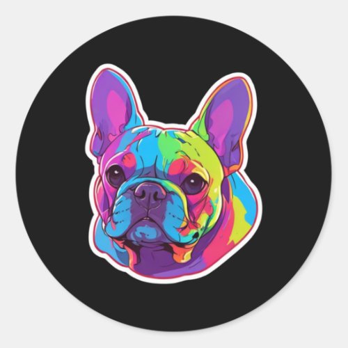 Colorful Pug  Classic Round Sticker