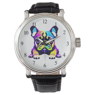 Colorful Pug Dog Puppy Watch