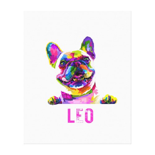 Colorful Pug Life of LEO Canvas Print