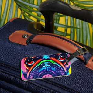 Colorful Pug`s portrait in pop art style Luggage Tag