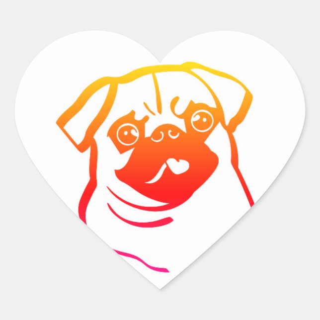 Colorful Pug Sticker (Front)